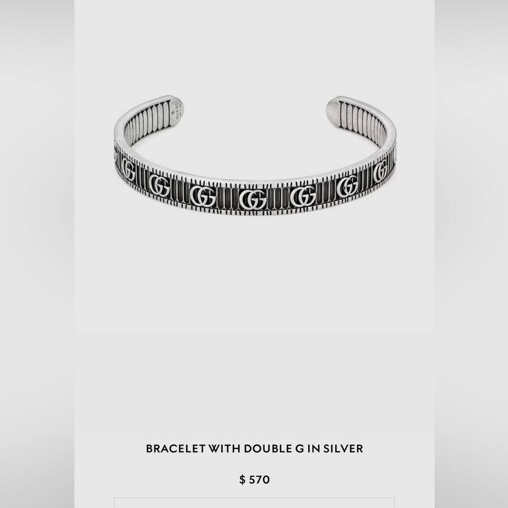 Gucci Bracelet with Double G in Silver